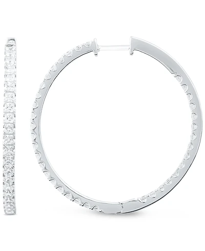 Diamond Princess In & Out Hoop Earrings (5 ct. t.w.) in 14k White Gold.