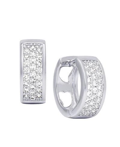 Macy's Cubic Zirconia Pave Huggie Hoop Earrings