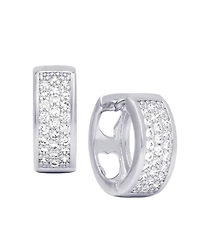 Macy's Cubic Zirconia Pave Huggie Hoop Earrings