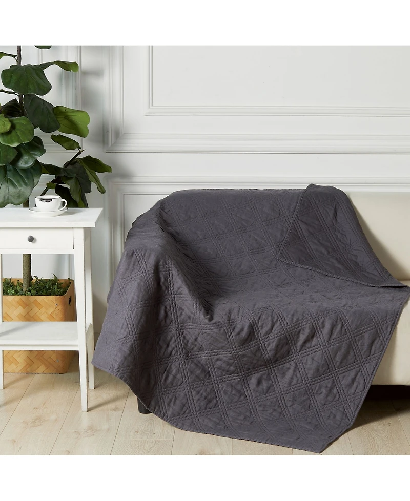 Levtex Washed Linen Reversible Quilted Throw, 50" x 60"