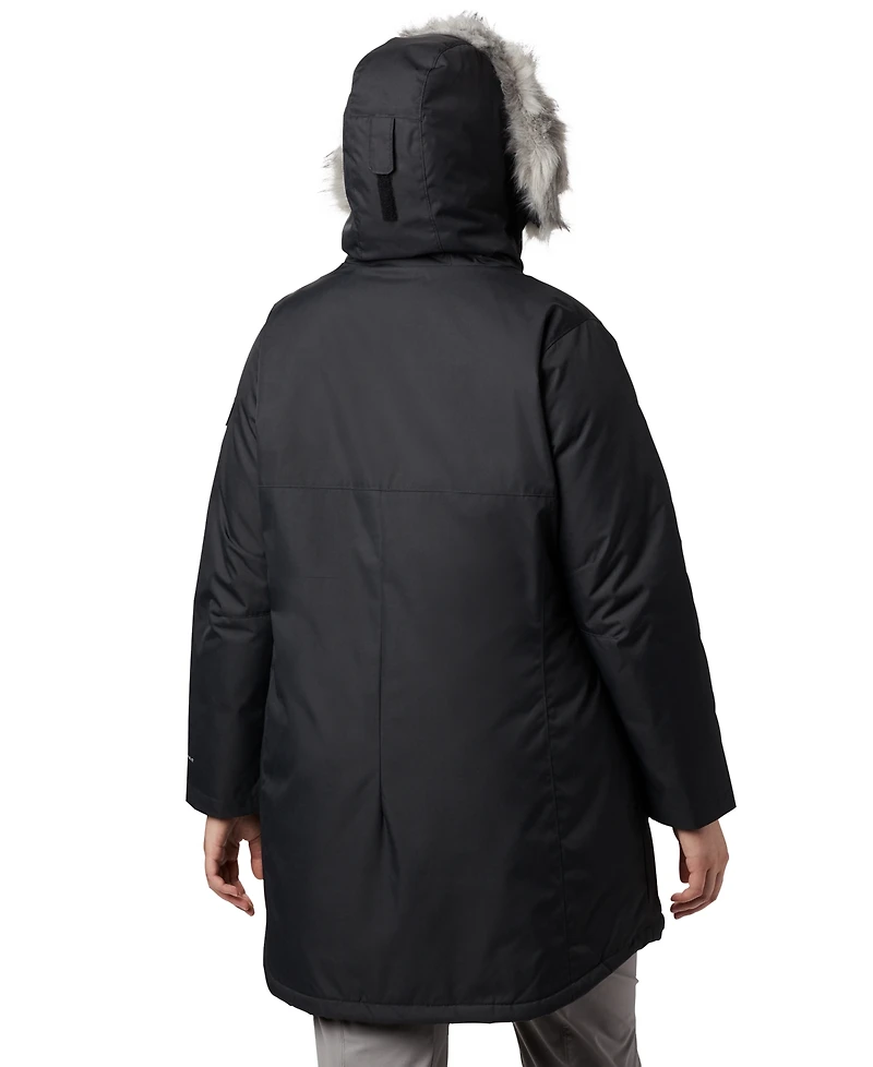 Columbia Plus Suttle Mountain Hooded Faux-Fur-Trim Long Insulated Coat