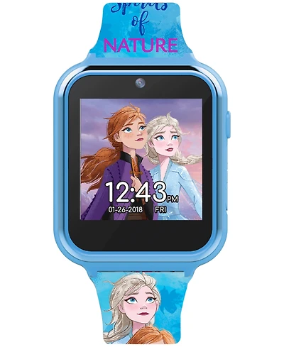 Accutime Kid's Frozen 2 Blue Silicone Strap Touchscreen Smart Watch 46x41mm