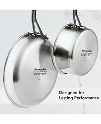 KitchenAid 5-Ply Clad Stainless Steel Nonstick Induction Frying Pan, 8.25", Polished Stainless Steel