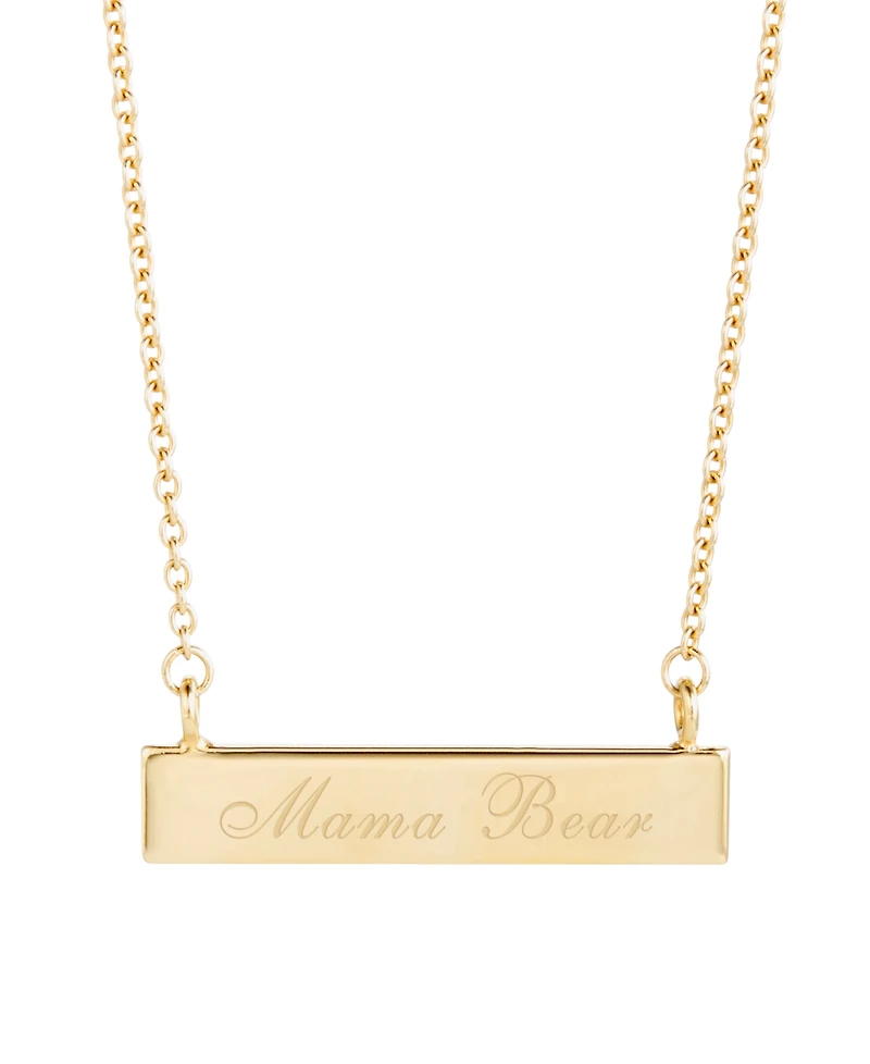 brook & york 14K Gold Plated Mama Bear Bar Necklace