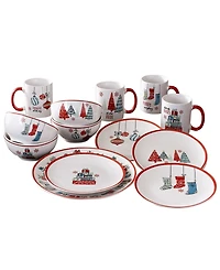 American Atelier Holiday Gift 16 Pc. Dinnerware Set, Service for 4