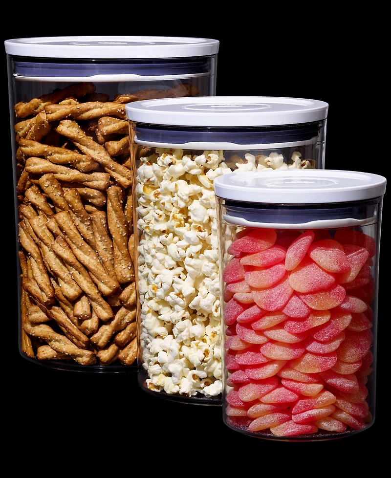 Oxo Good Grips Round Pop Graduated Food Storage Canisters, Set of 3