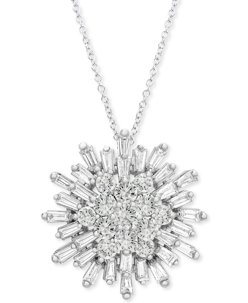 Wrapped in Love Diamond Starburst 20" Pendant Necklace (1-1/2 ct. t.w.) in 14k White Gold or 14k Yellow Gold, Created for Macy's