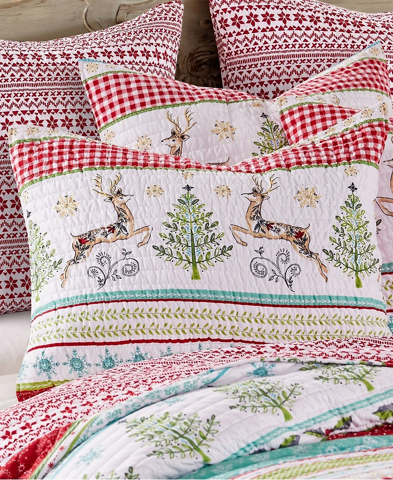 Levtex Comet & Cupid Folk Christmas Quilted Quilt