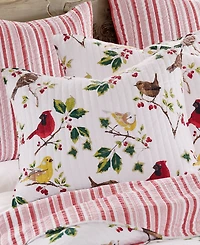 Levtex Joybirds Watercolor Etched Reversible Quilt, Full/Queen