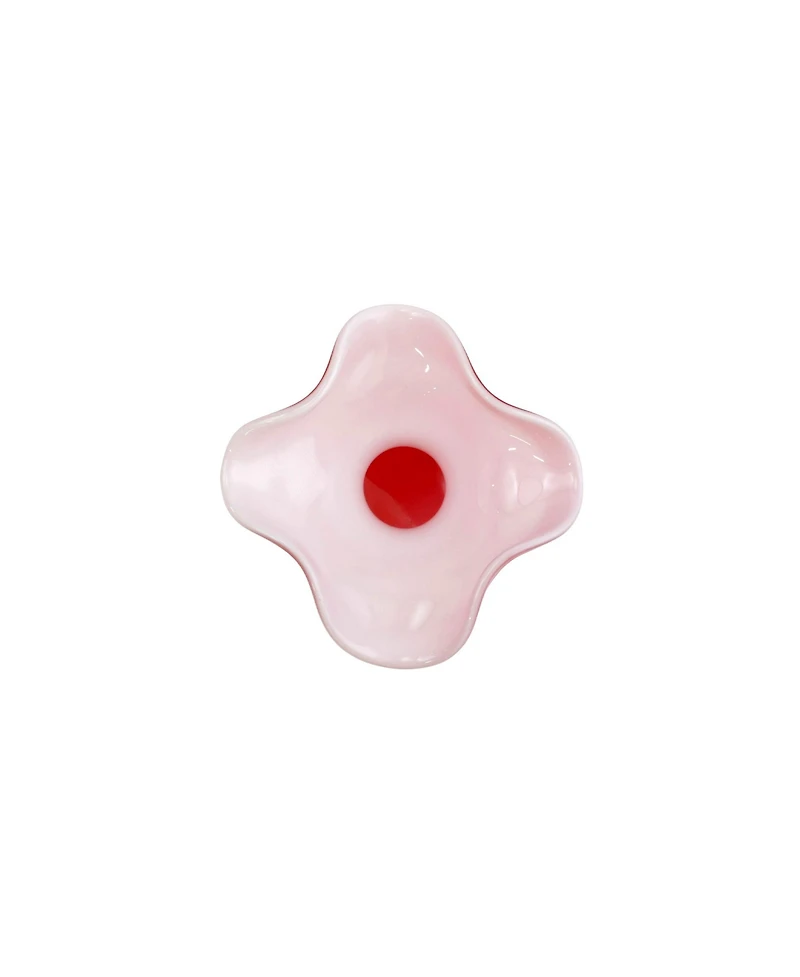 Vietri Hibiscus Glass Red Small Fluted Vase