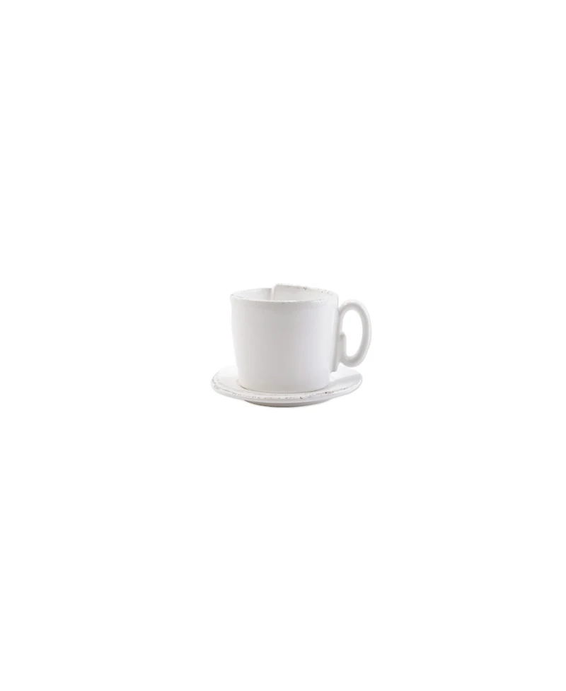 Vietri Lastra White Cup and Saucer
