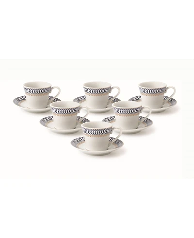 Lorren Home Trends 12 Piece 2oz Espresso Cup and Saucer Set