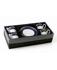 Lorren Home Trends 8 Piece 8oz Tea or Coffee Cup and Saucer Set, Service for 4