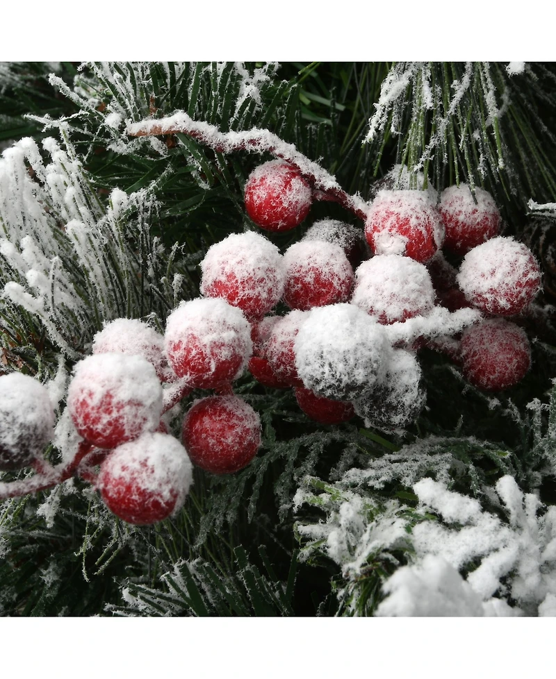 National Tree Company Snowy Bedford Urn Filler with Battery Operated Led Lights