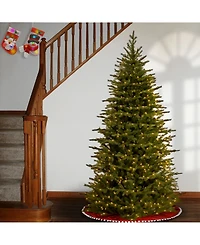 National Tree Company 7.5' "Feel Real" Nordic Spruce Slim Hinged Tree with 600 Dual Led Lights