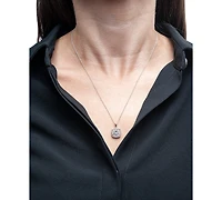 Diamond Cushion Cluster 18" Pendant Necklace (1/10 ct. t.w.) in Sterling Silver
