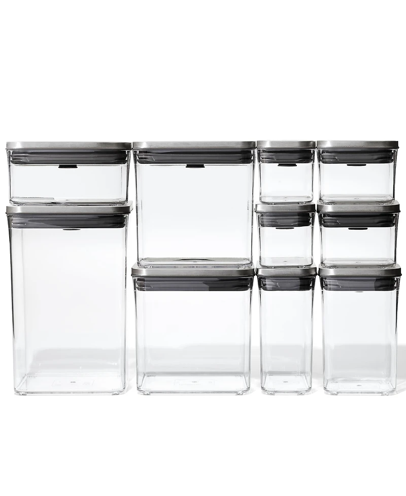 Oxo Steel Pop 12-Piece Food Storage Container Set with Scoop & Labels