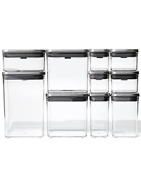 Oxo Steel Pop 12-Piece Food Storage Container Set with Scoop & Labels