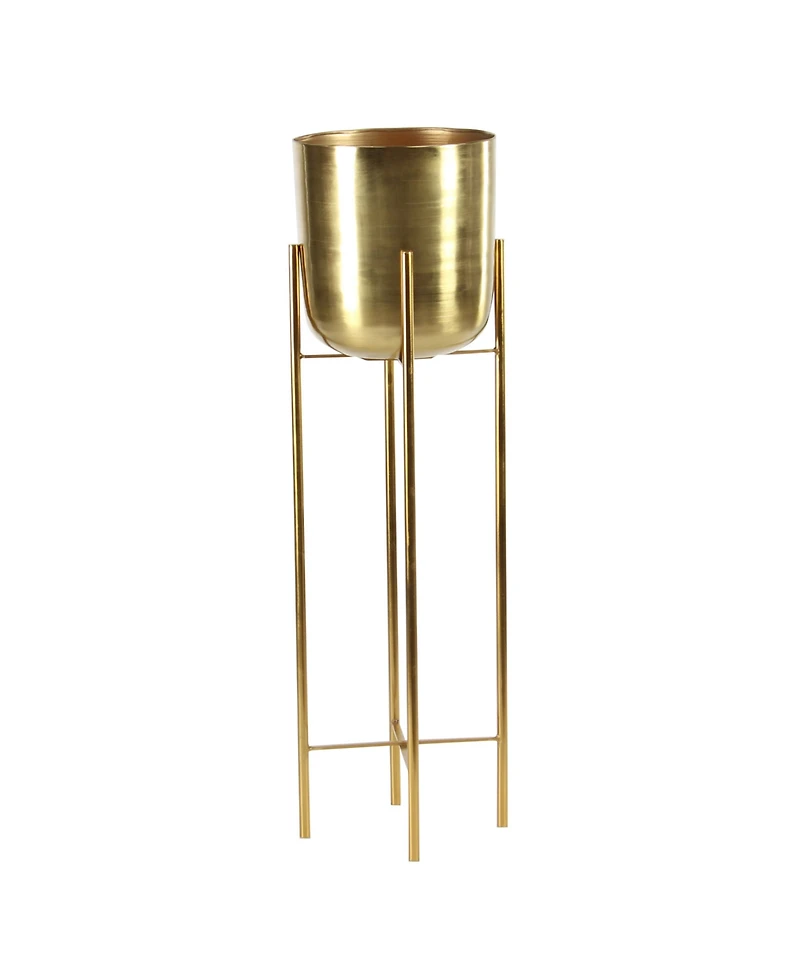 CosmoLiving by Cosmopolitan Set of 2 Gold Metal Glam Planter, 39", 46"