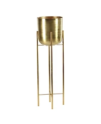CosmoLiving by Cosmopolitan Set of 2 Gold Metal Glam Planter, 39", 46"