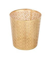CosmoLiving by Cosmopolitan Gold Metal Glam Small Waste Bin, 10 " x 9 " x 9 "