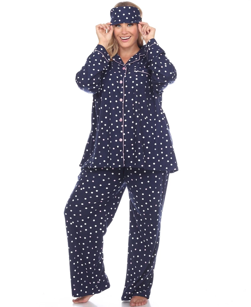 Women's Plus Size Pajama Set, 3 Piece
