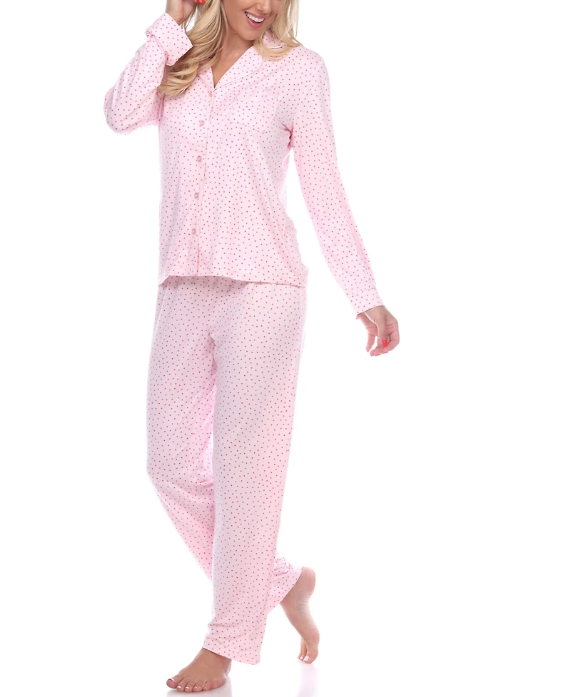 White Mark Women's Pajama Set, 2 Piece