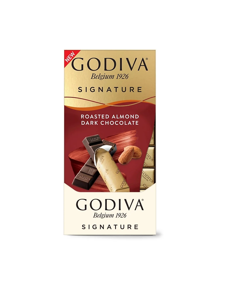 Godiva Set of 12, Signature Roasted Almond Dark Chocolate Mini Bars