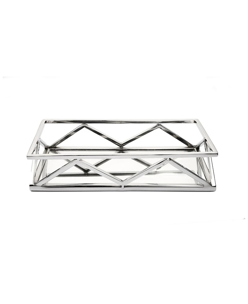 Oblong Mirror Tray - Silver