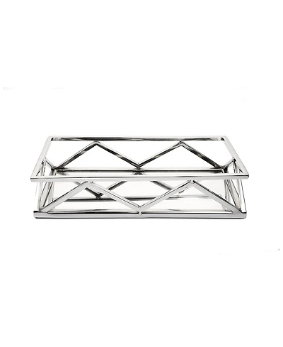 Oblong Mirror Tray - Silver