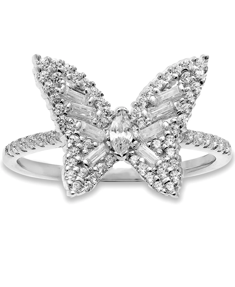Giani Bernini Cubic Zirconia Butterfly Statement Ring in Sterling Silver, Created for Macy's