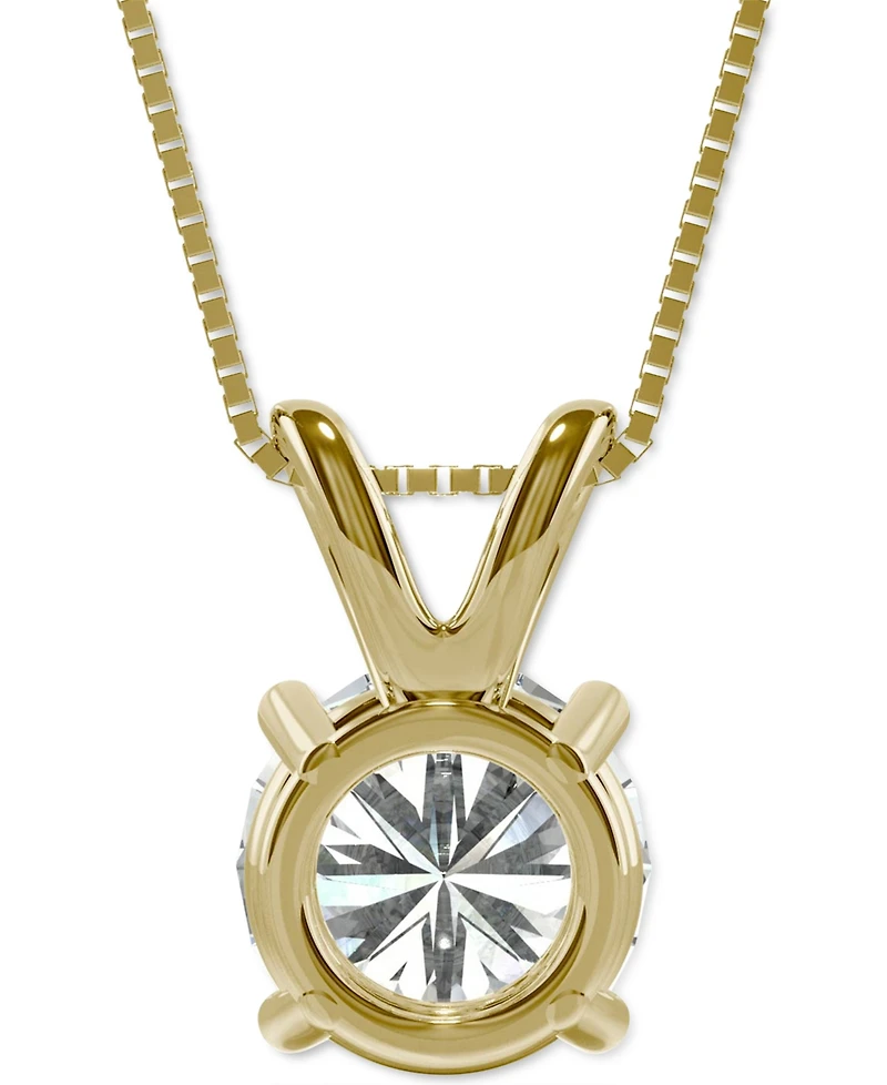 Moissanite Solitaire Pendant (3-1/10 ct. t.w. Diamond Equivalent) in 14k White Gold and 14k Yellow Gold