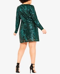 City Chic Plus Bright Lights Mini Dress