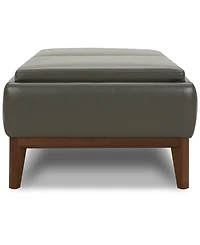 Jollene Leather Ottoman with Wood Trays, Created for Macy's