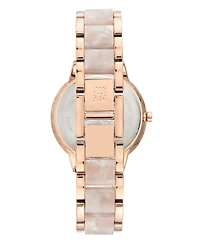 Anne Klein Rose Gold-Tone and Pearlescent White Bracelet Watch 37mm