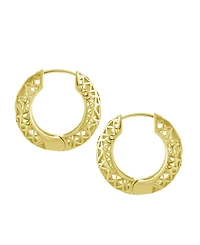 Open Lace Hoop Earring Silver Plate