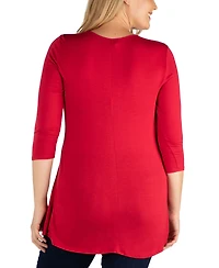 Plus 3/4 Sleeve V-Neck Tunic Top