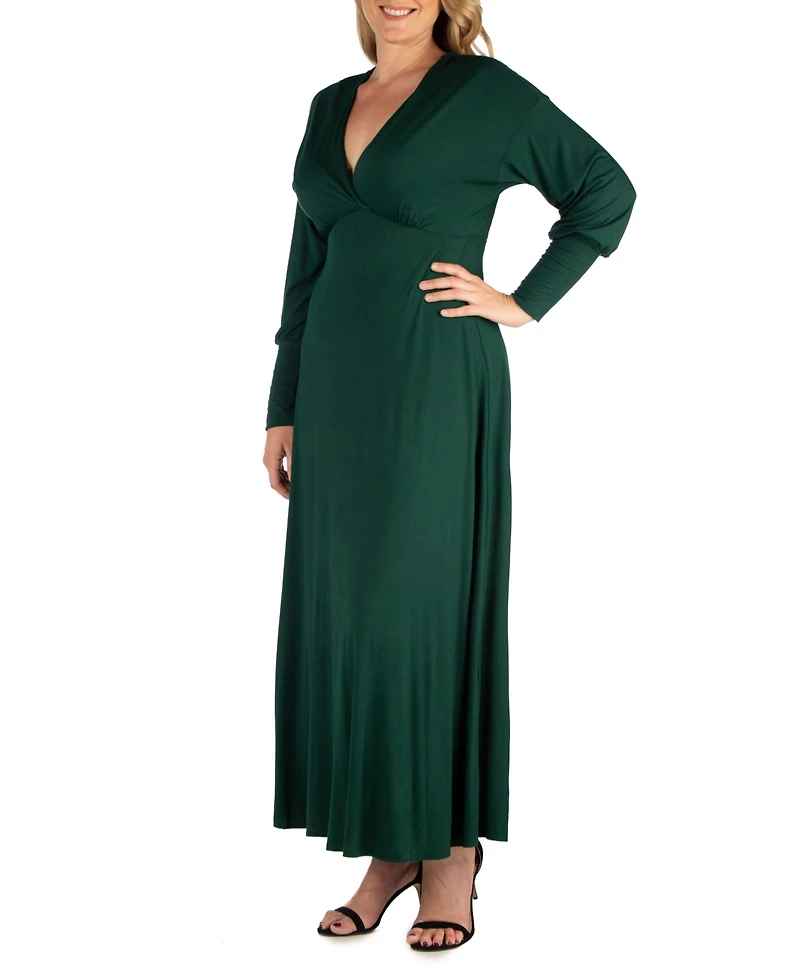 Women's Plus Bishop Sleeves Maxi Dress