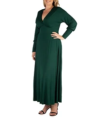 Women's Plus Bishop Sleeves Maxi Dress