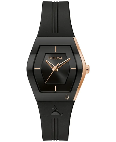 Bulova Women's Latin Grammy Black Silicone Strap Watch 30.5mm