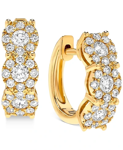 Diamond Halo Hoop Earrings (1 ct. t.w.) in 14k Gold or 14k White Gold