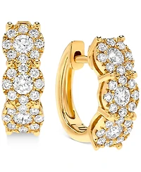 Diamond Halo Hoop Earrings (1 ct. t.w.) in 14k Gold or 14k White Gold
