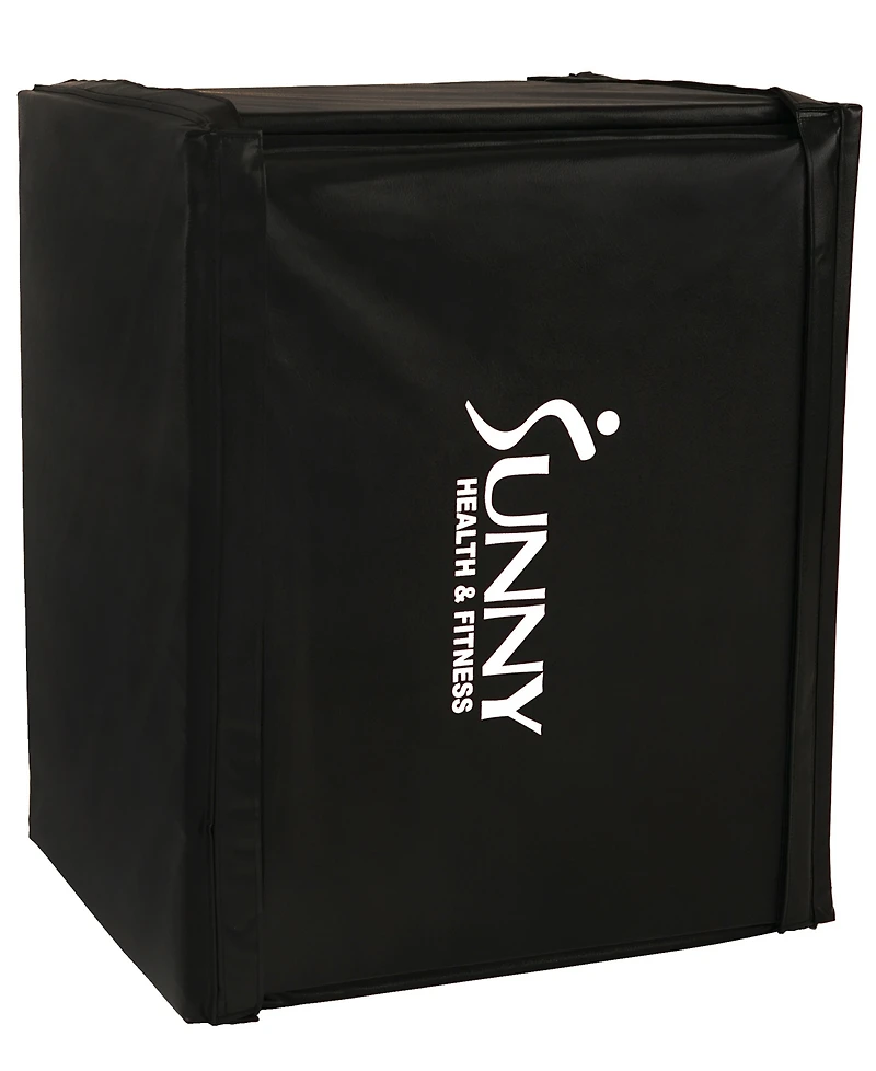 Sunny Health & Fitness Wood Plyo Box with Removable Foam Cover, 500lb Weight Capacity and 3 in 1 Height Adjustment - 30"/24"/20"