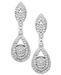 Wrapped in Love Diamond Dangling Drop Earrings in 14k White Gold or 14k Yellow Gold (1 ct. t.w.), Created for Macy's
