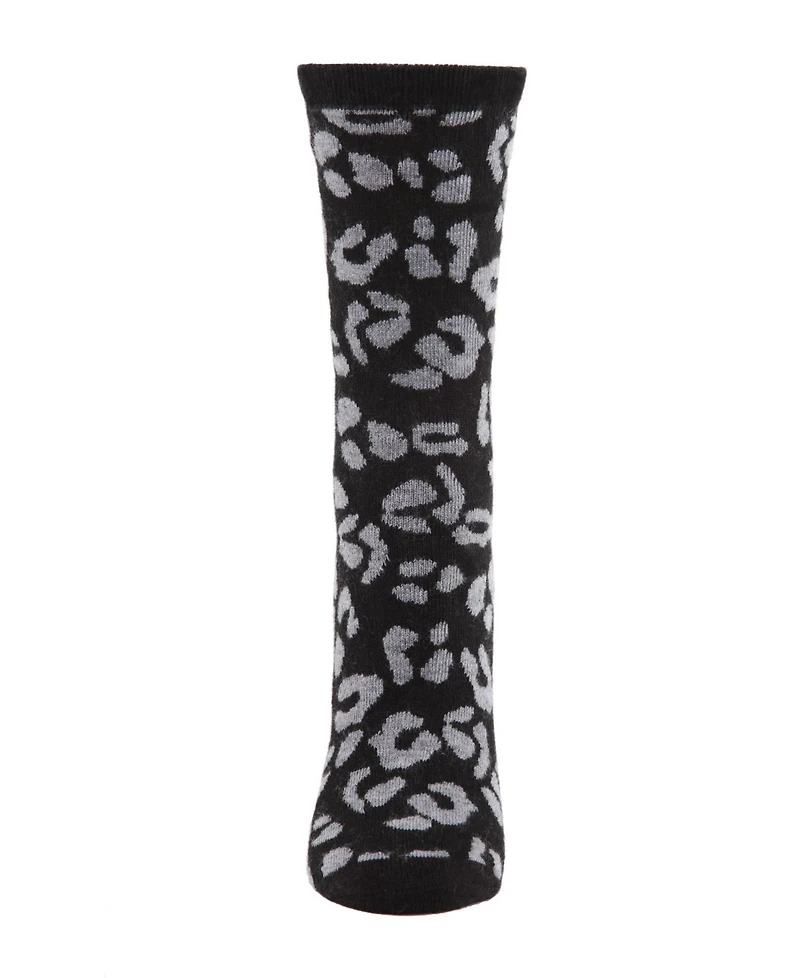 Leopard Animal Print Cashmere Women's Crew Socks