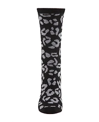 Leopard Animal Print Cashmere Women's Crew Socks