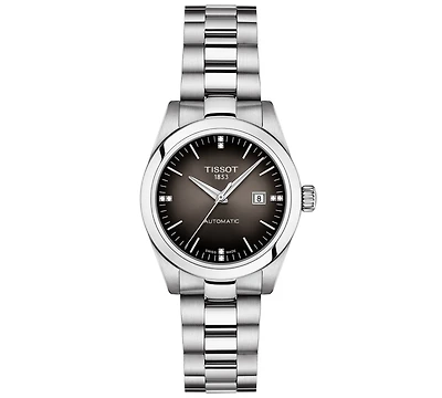 Tissot Women's Swiss Automatic T-My Lady Diamond Accent Stainless Steel Bracelet Watch 29mm Gift Set