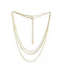 Ettika Simple Crystal Chain Necklace Set of 2