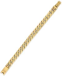 Esquire Men's Jewelry Curb Link Chain Bracelet Gold-Tone Ion-Plated Stainless Steel, Created for Macy's (Also Steel)
