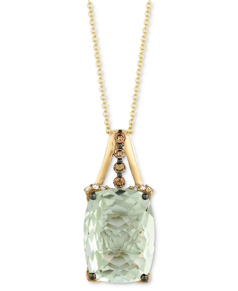 Le Vian Mint Julep Quartz (9-3/4 ct. t.w.) & Diamond (1/3 c.t t.w.) 18" Pendant Necklace in 14k Gold